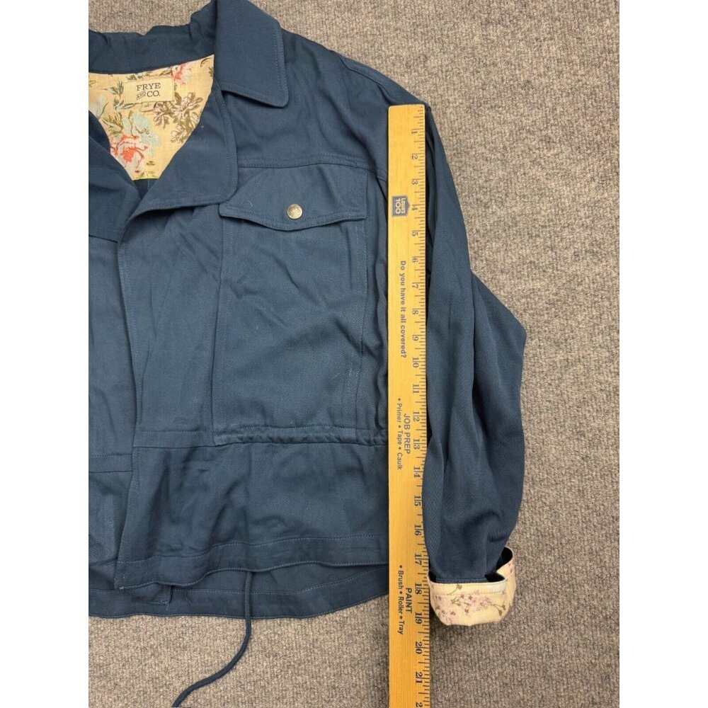 Frye Navy Blue Utility Jacket with Cream Floral Lining - Picture 5 of 7